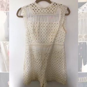 Free people cream lace romper